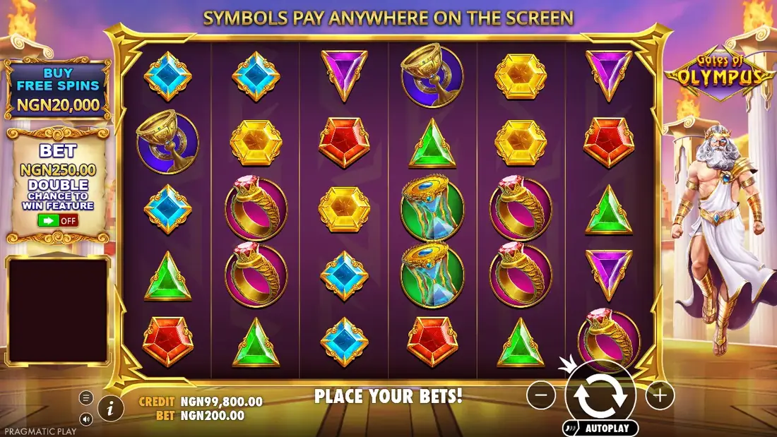 A spin of Gates of Olympus in the demo
